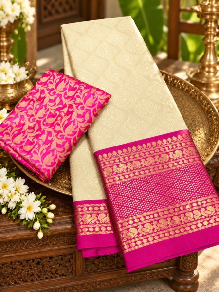 Mandana By Aab Mercerised Copper Silk Saree 